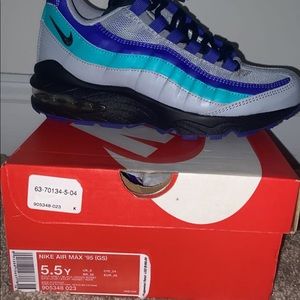 Grey,Purple, and Blue Air Max 95s
